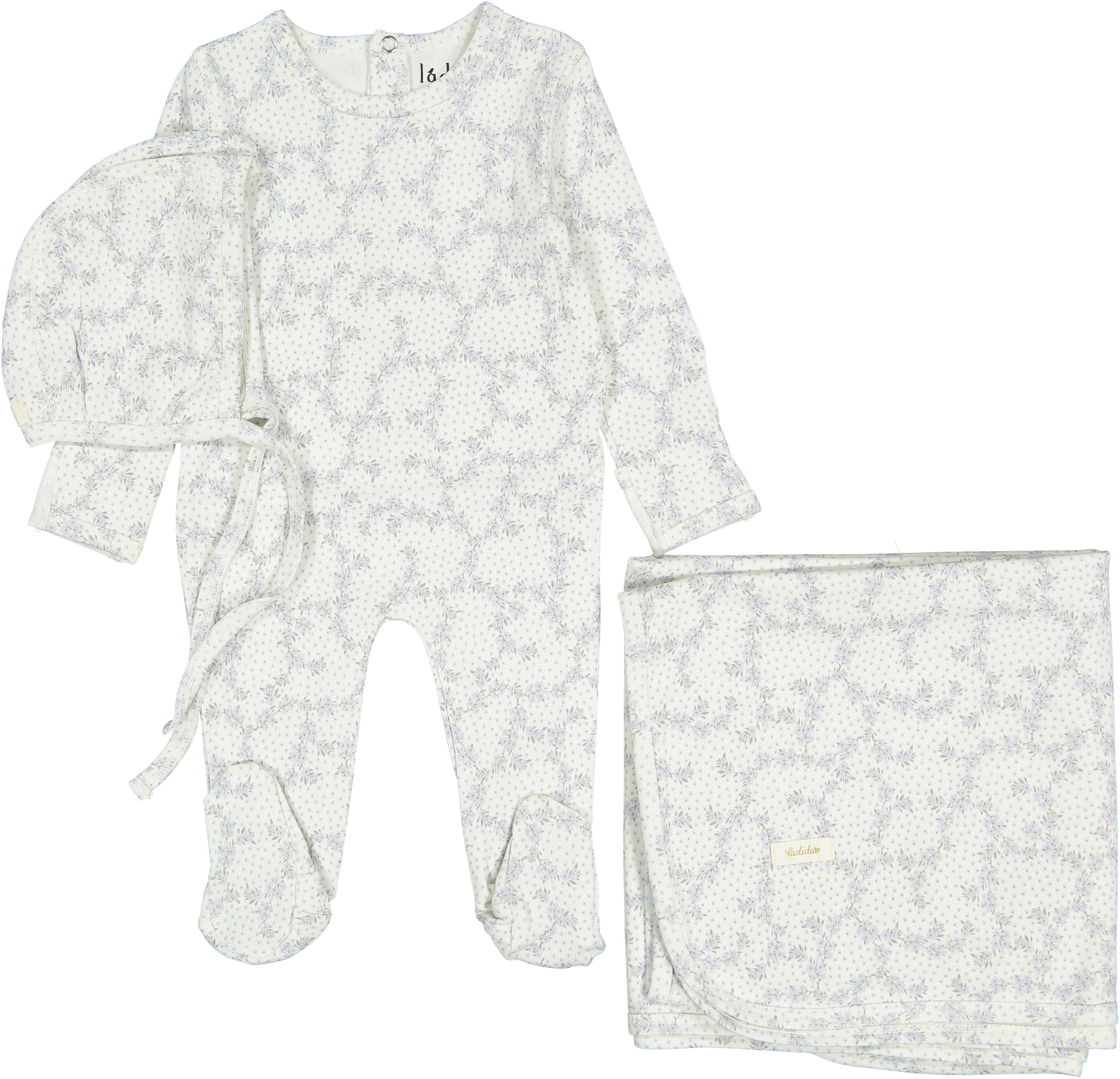 Ladida Blue Vintage Vine Layette Set