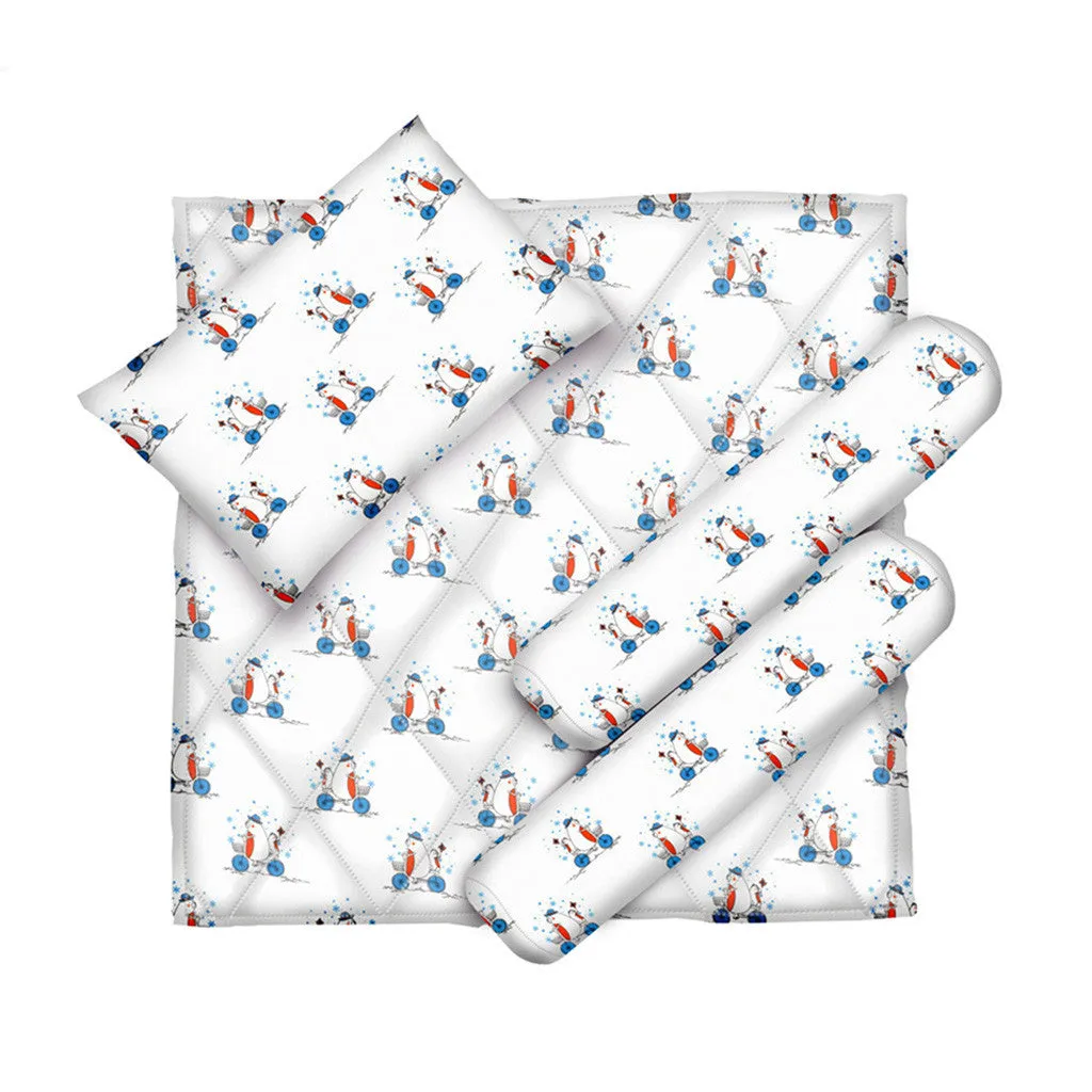 Layette Set with Long-Legged Romper <br>Bear On The Cycle<br> <span style="font-size: 11px; font-family:Helvetica,Arial,sans-serif;">Cotton Flannel, Can Be Personalised</span>