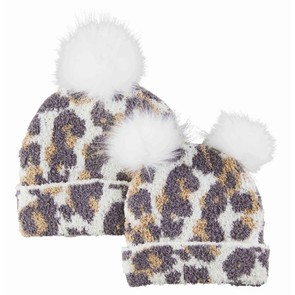 Leopard Mom Mini Beanie Set