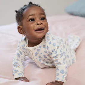 Leopard Ribbed Clever Zip Baby Pajamas