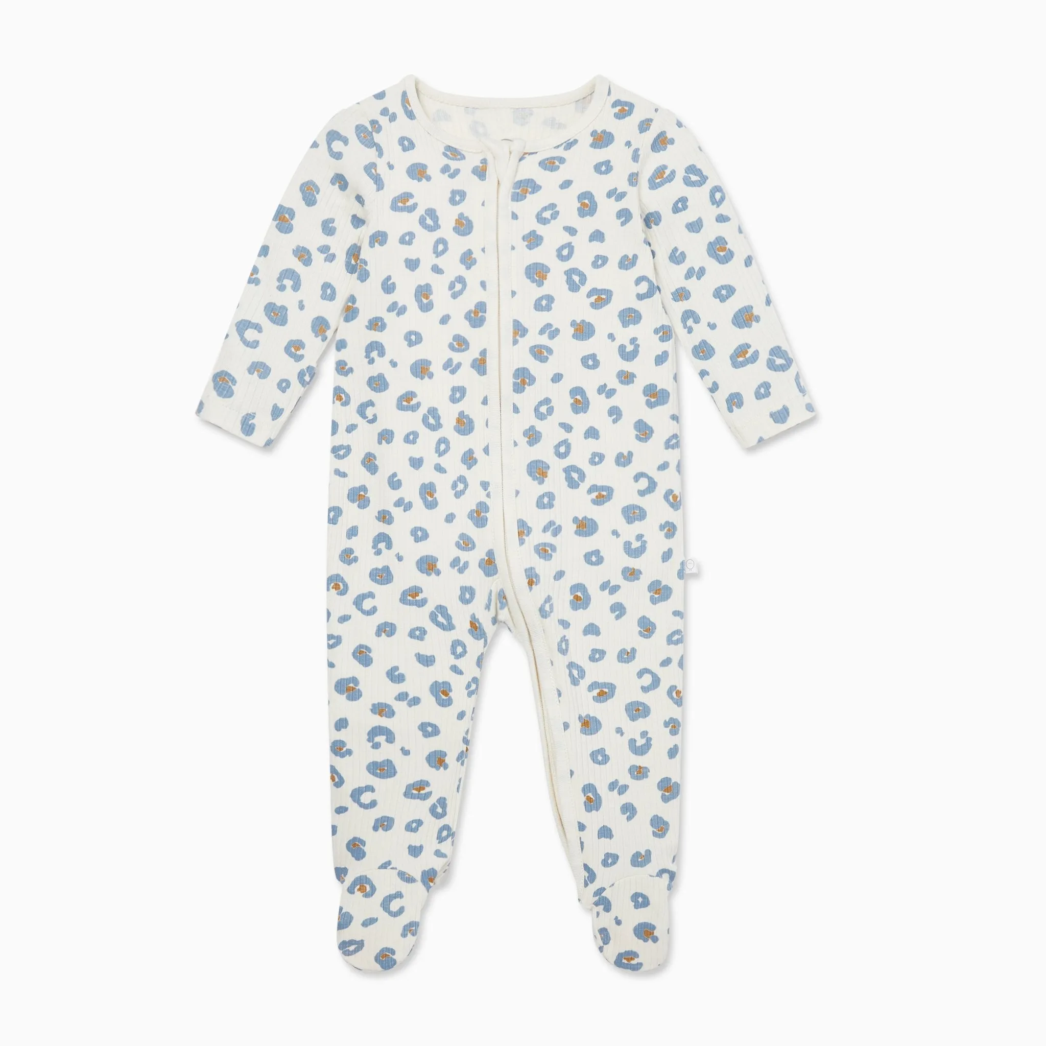 Leopard Ribbed Clever Zip Baby Pajamas