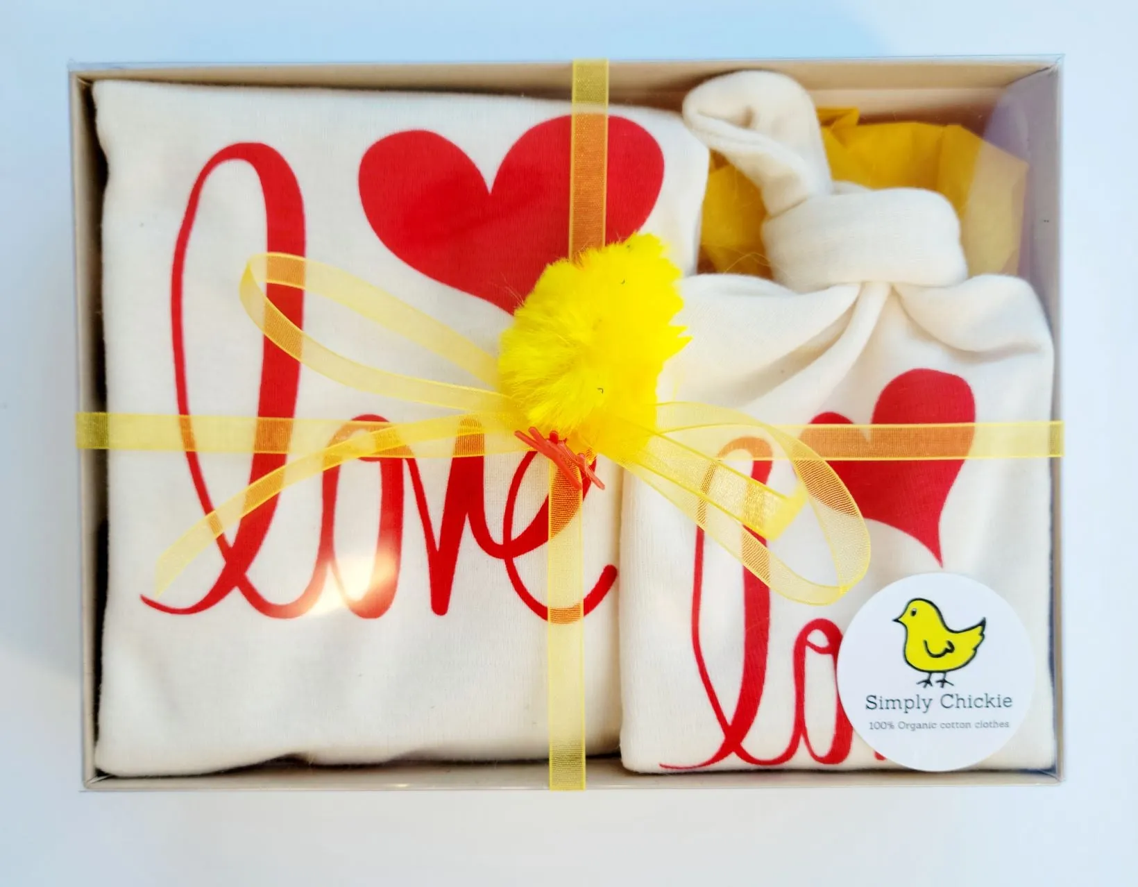 Love Long Sleeve Romper & Hat Gift Set