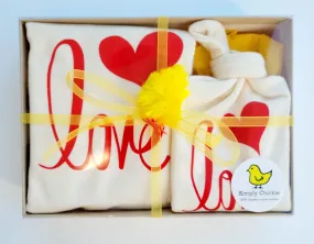 Love Long Sleeve Romper & Hat Gift Set