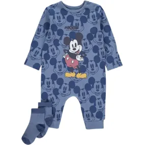 MICKEY MOUSE Blue Sleepsuit & Socks Set