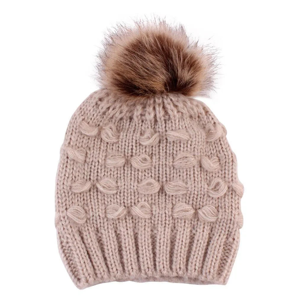Mom And Child Warm Matching Winter Knitted Soft Beanie Hats
