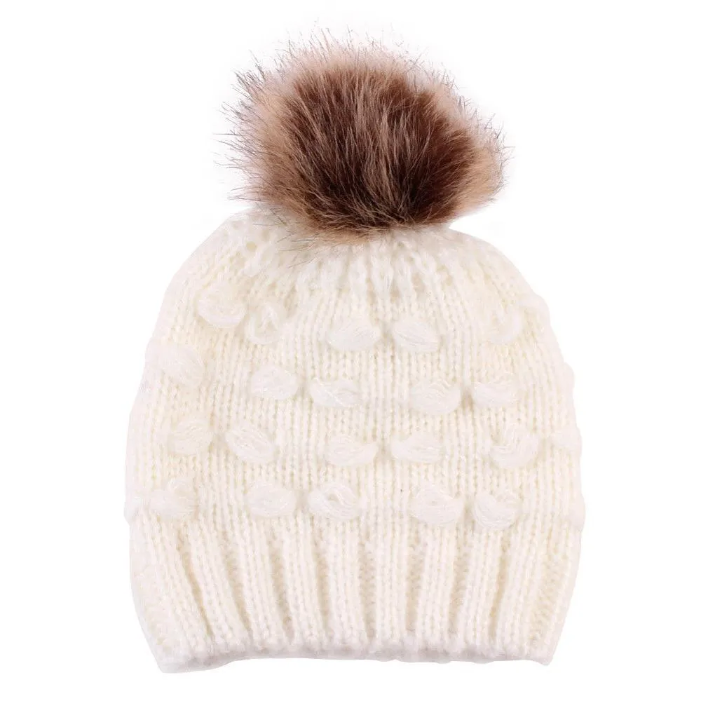 Mom And Child Warm Matching Winter Knitted Soft Beanie Hats