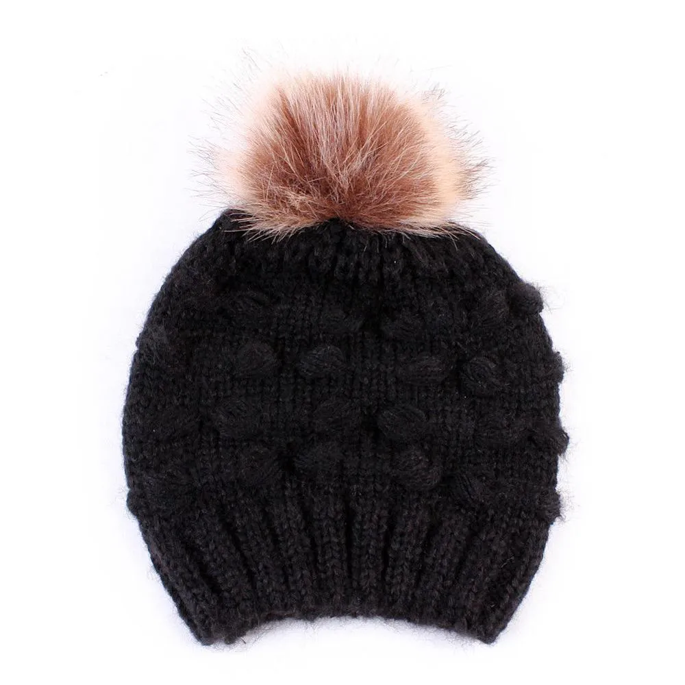 Mom And Child Warm Matching Winter Knitted Soft Beanie Hats