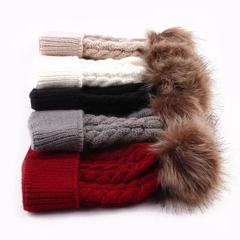 Mom And Child Warm Matching Winter Knitted Soft Beanie Hats