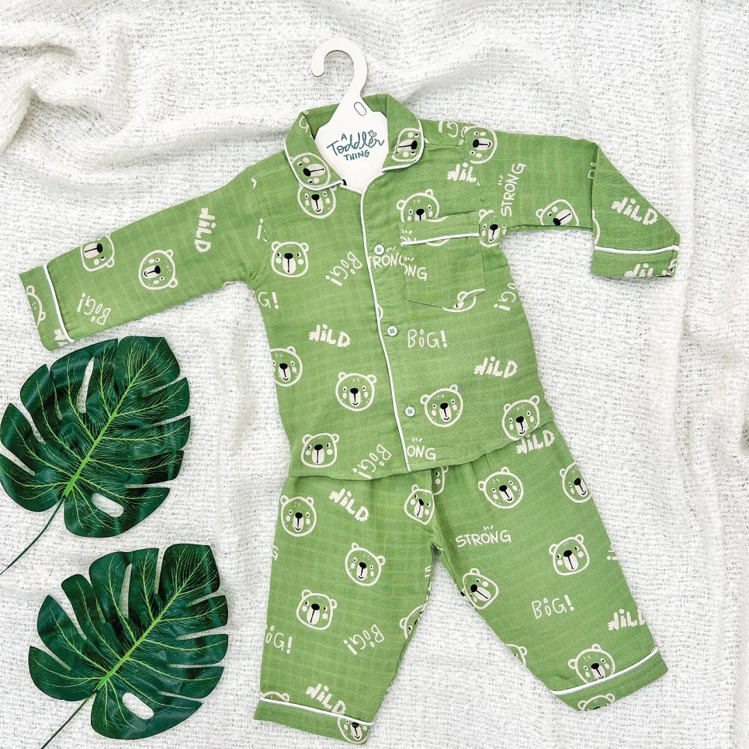 Muslin Full Sleeve Sleep Suit for babies and kids - Unisex