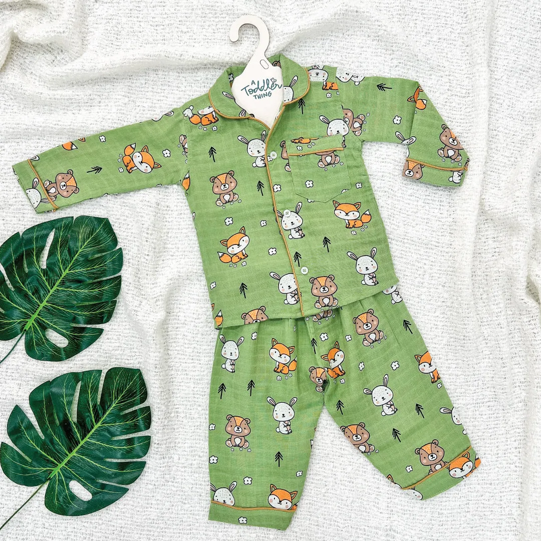 Muslin Full Sleeve Sleep Suit for babies and kids - Unisex