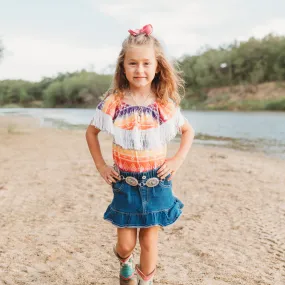 Neon Aztec w/t Fringe Shirt Kid (6-7)