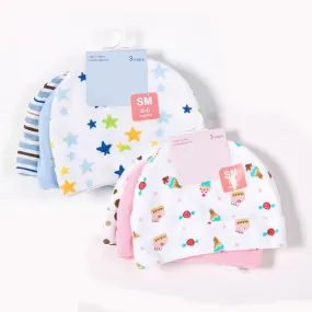 Newborn Baby Hats Star Printed 3pcs/lot