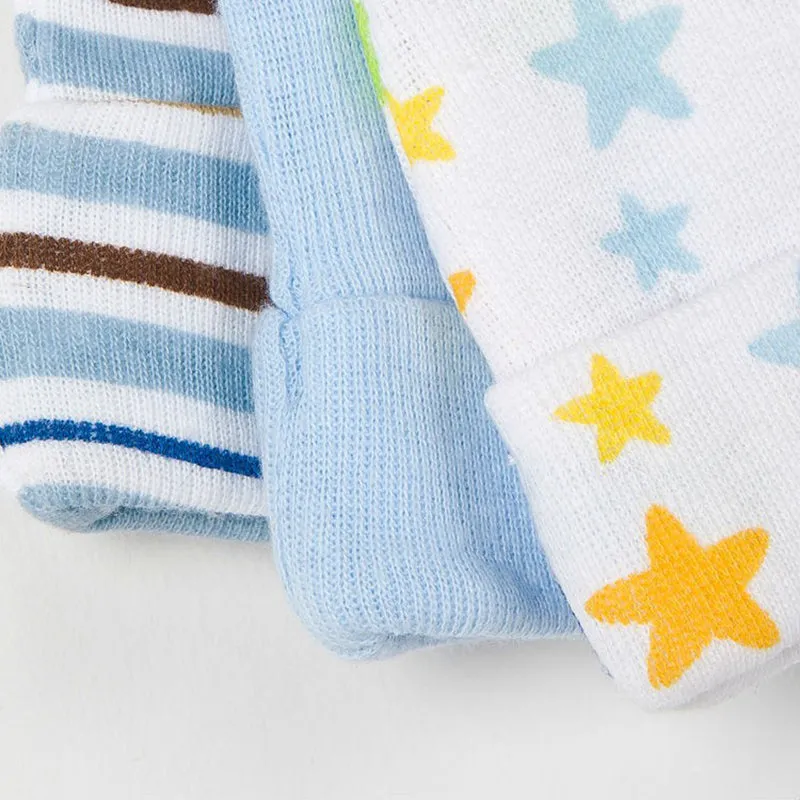 Newborn Baby Hats Star Printed 3pcs/lot