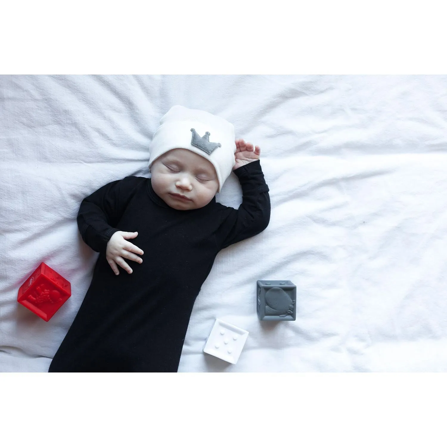 Newborn Hospital Hats - Grey & White