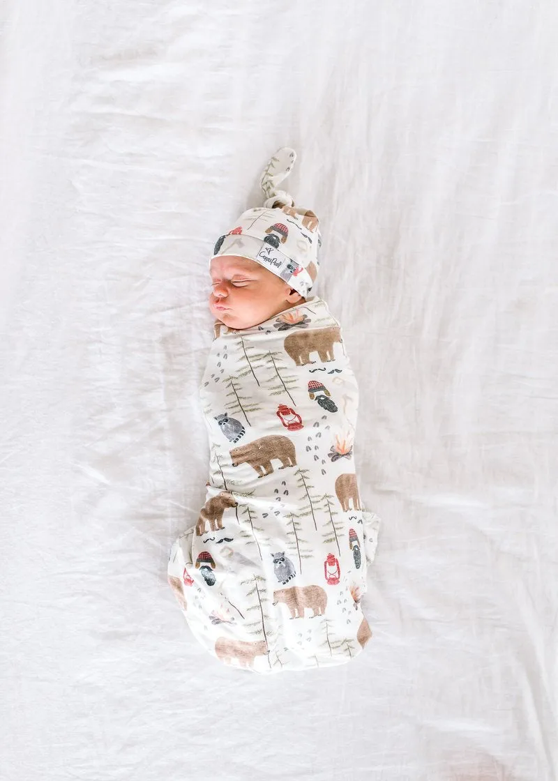 Newborn Top Knot Hat - Lumberjack by Copper Pearl