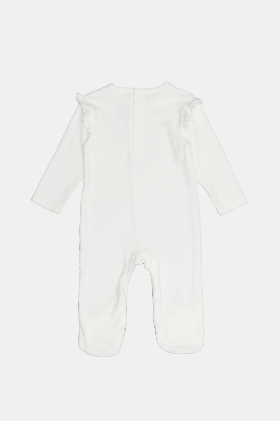 Newborn White Print Sleepsuit