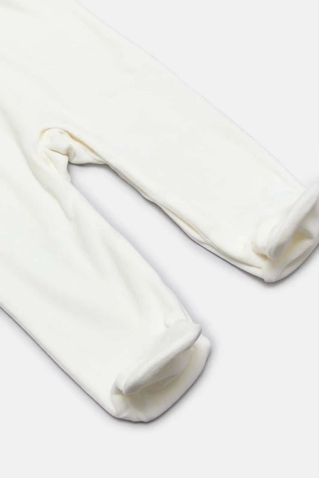 Newborn White Print Sleepsuit