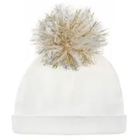 Oh Baby! Pom Hat - Cream/Gold