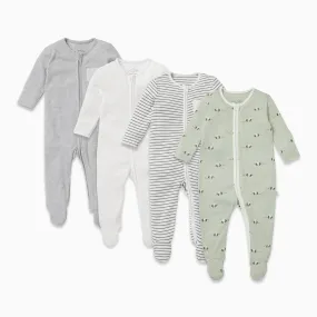 Panda Zip Baby Pajamas 4 Pack