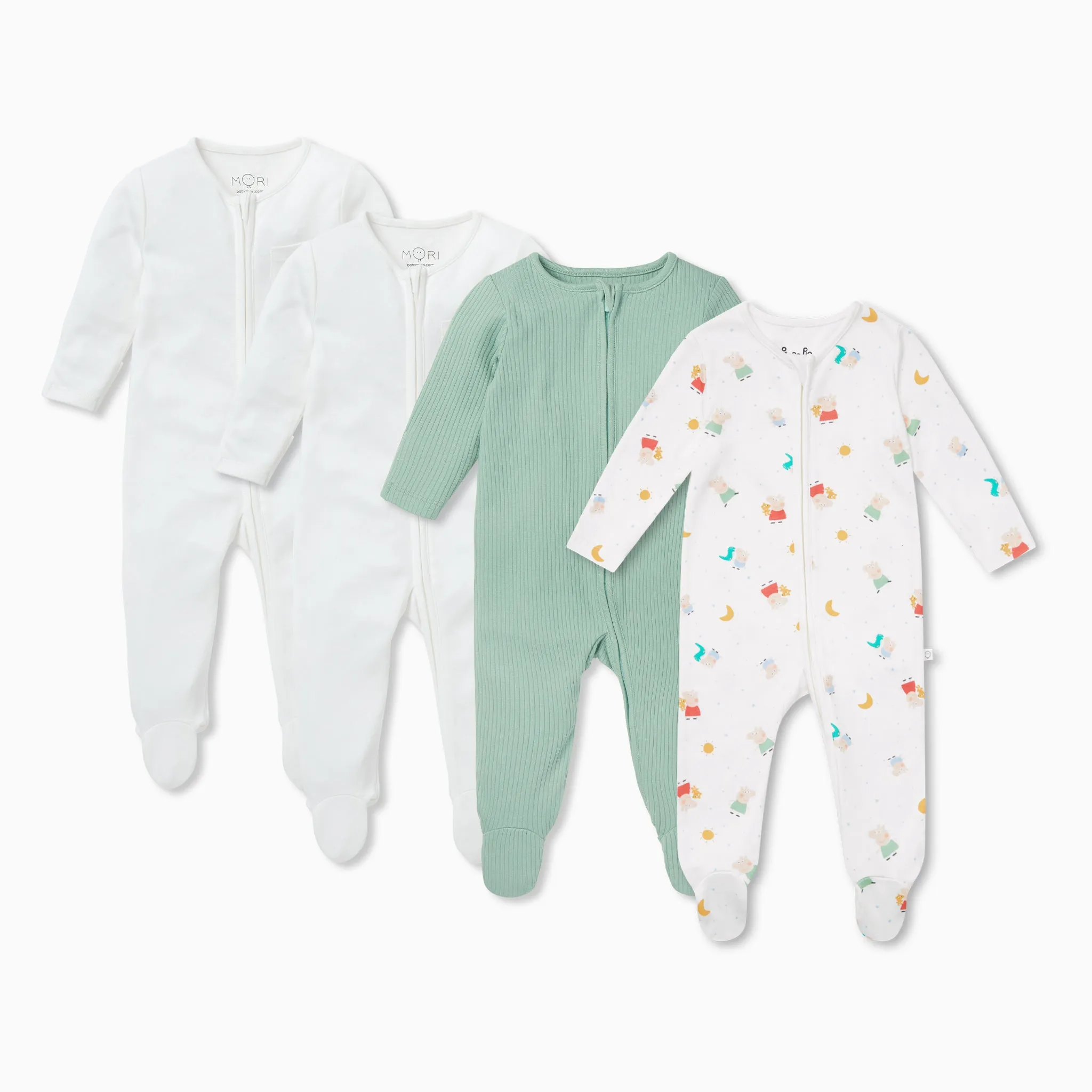 Peppa Pig Zip Sleepsuits 4 Pack