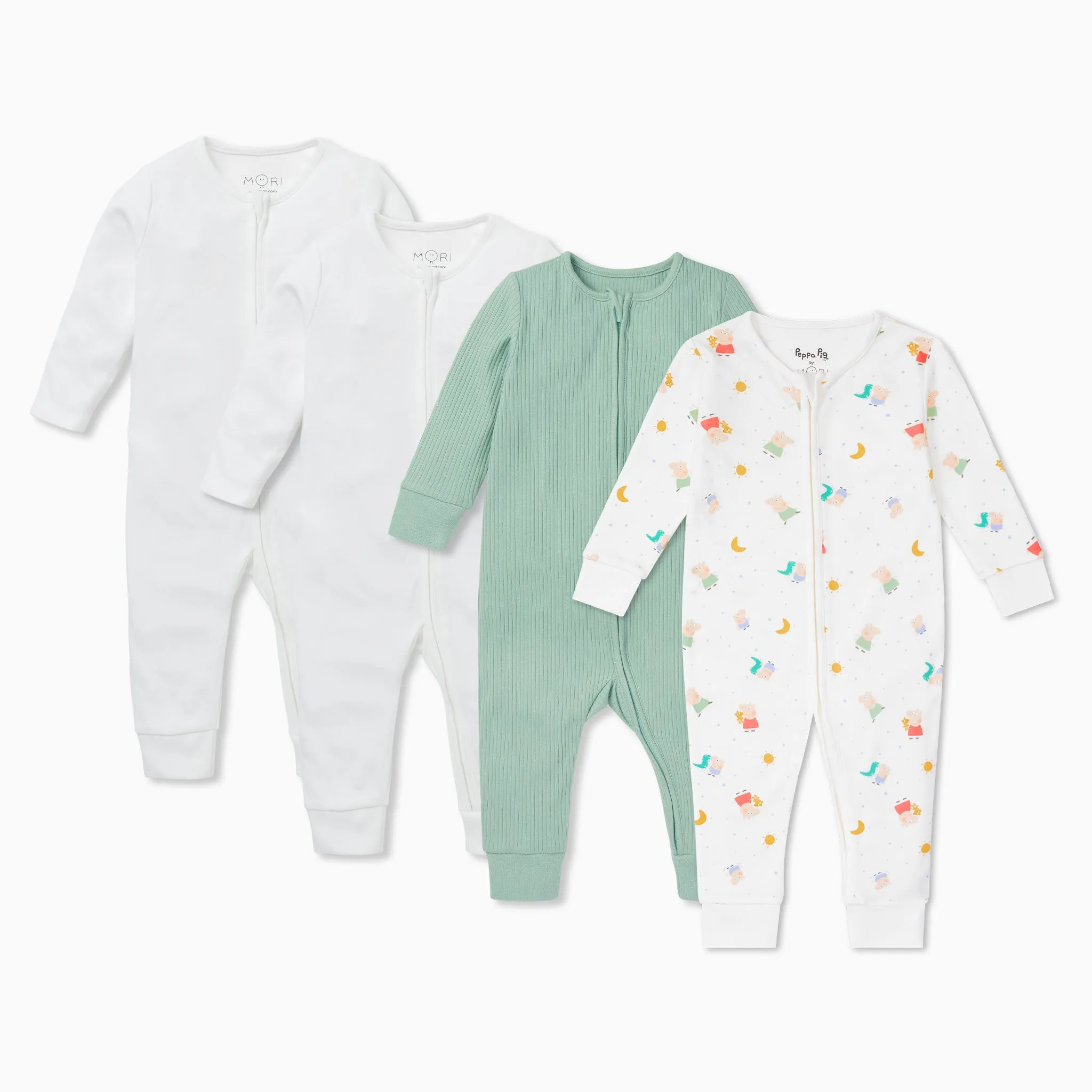 Peppa Pig Zip Sleepsuits 4 Pack