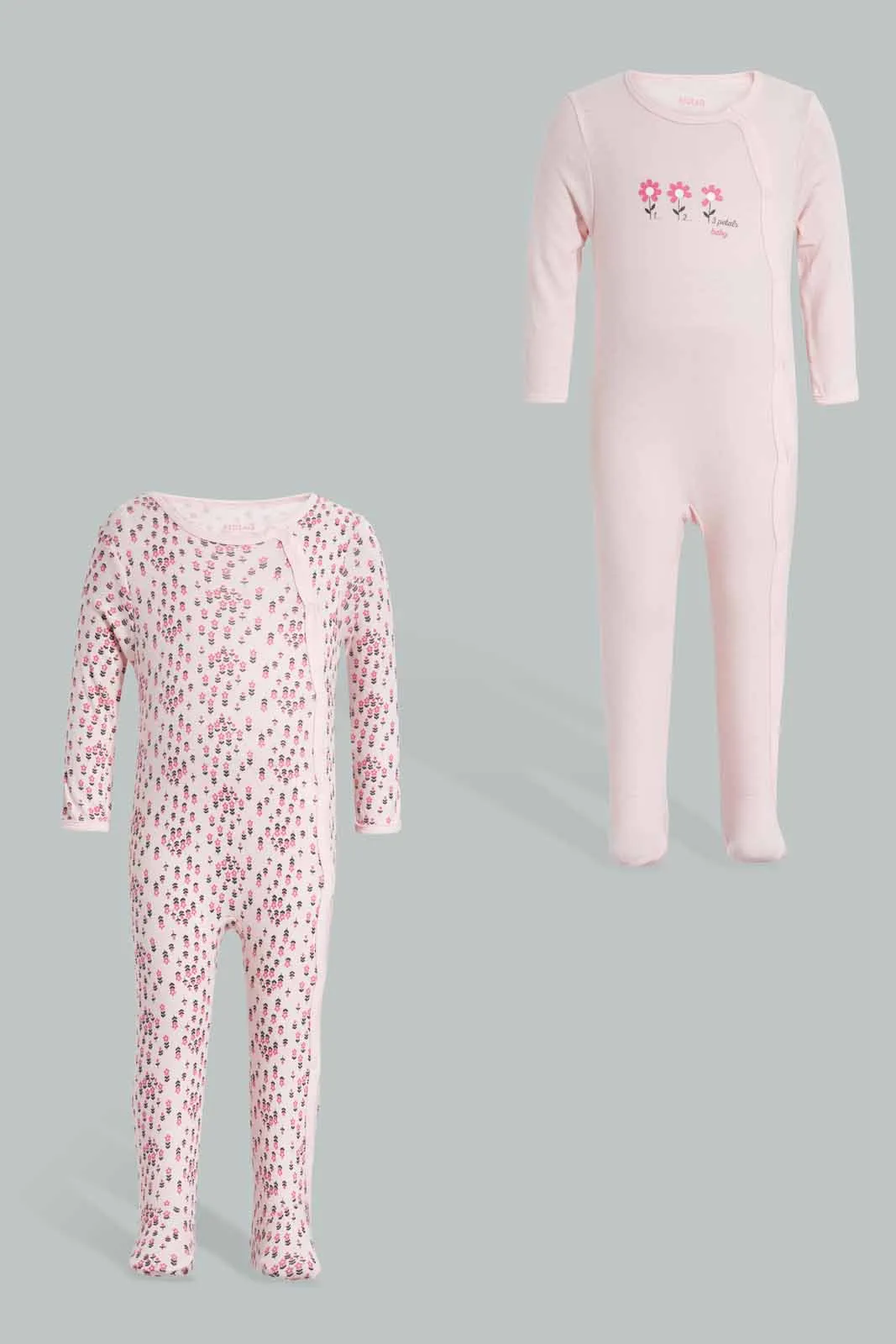 Pink Floral Sleepsuit Set (2 Piece)