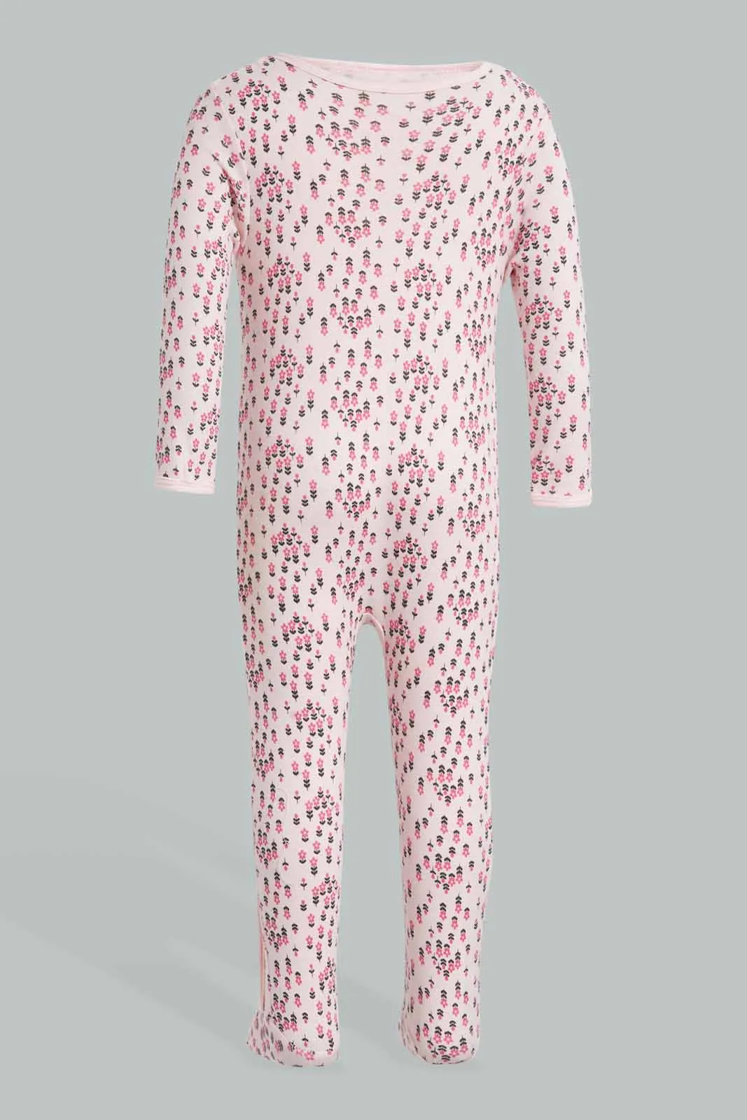 Pink Floral Sleepsuit Set (2 Piece)