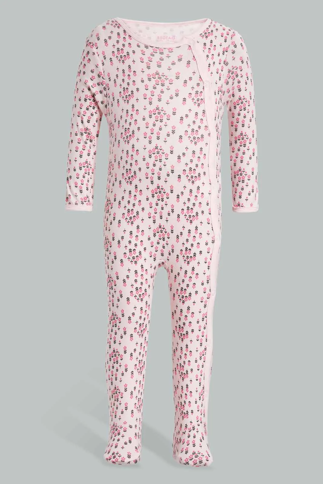 Pink Floral Sleepsuit Set (2 Piece)