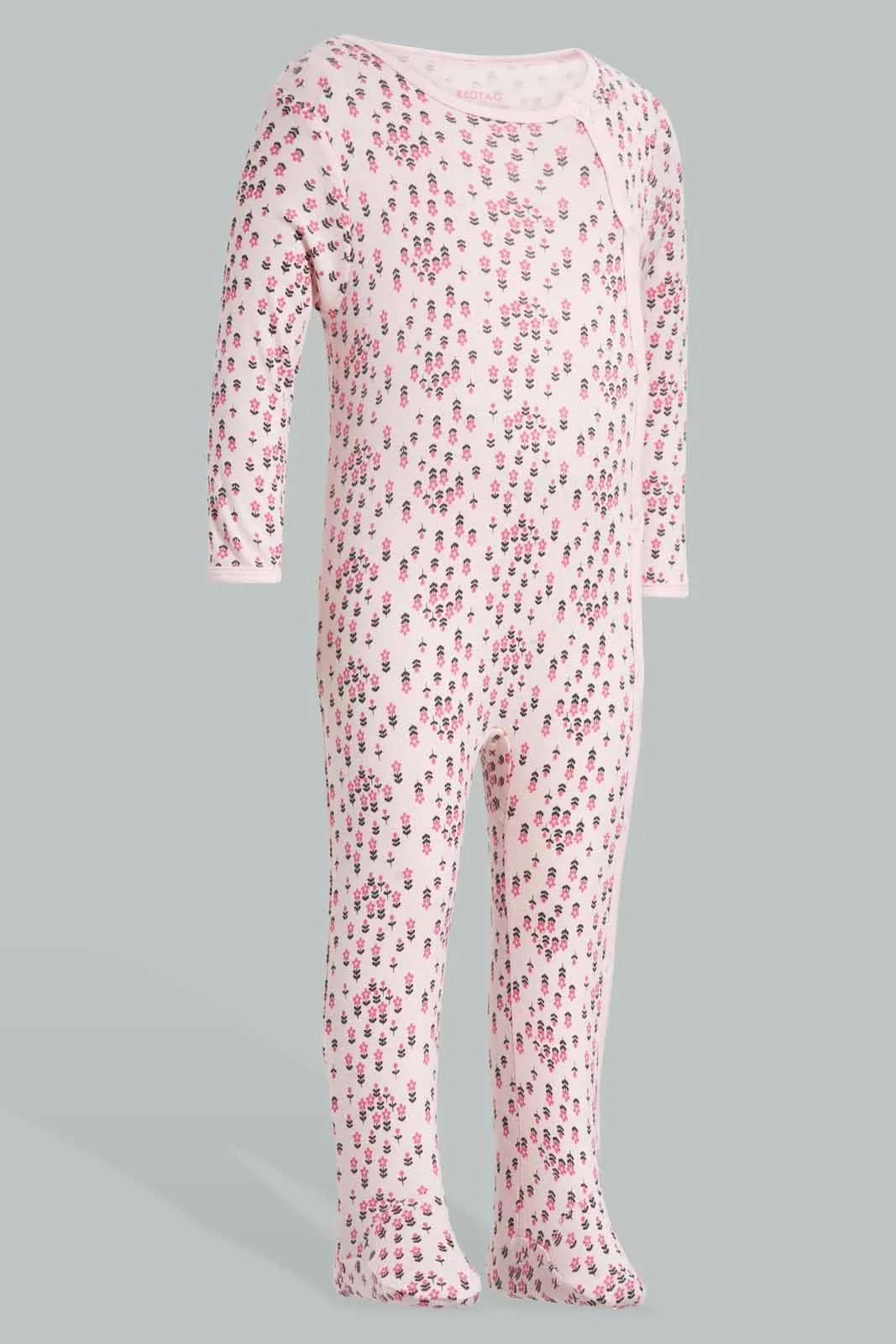 Pink Floral Sleepsuit Set (2 Piece)