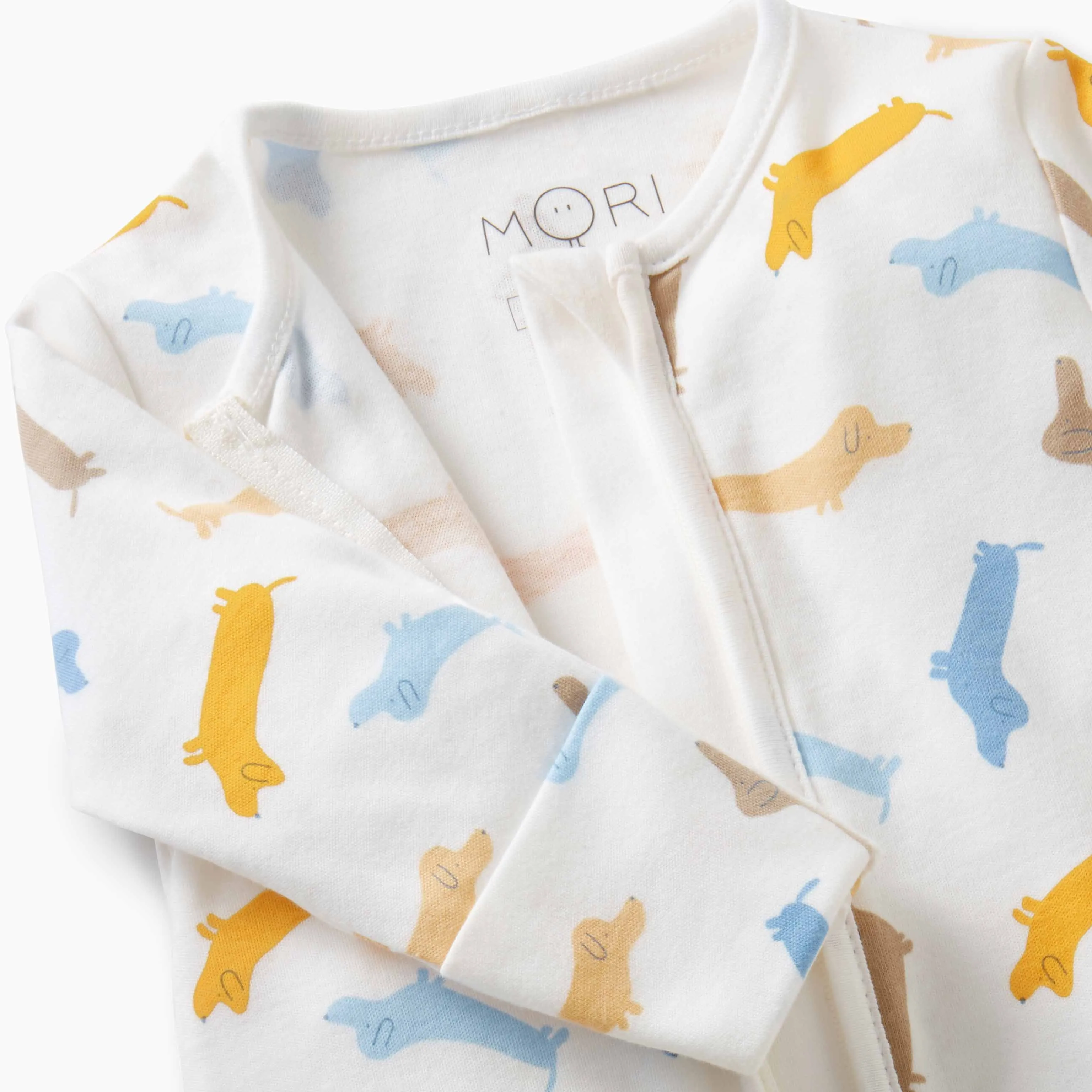 Pup Print Zip-Up Baby Pajamas