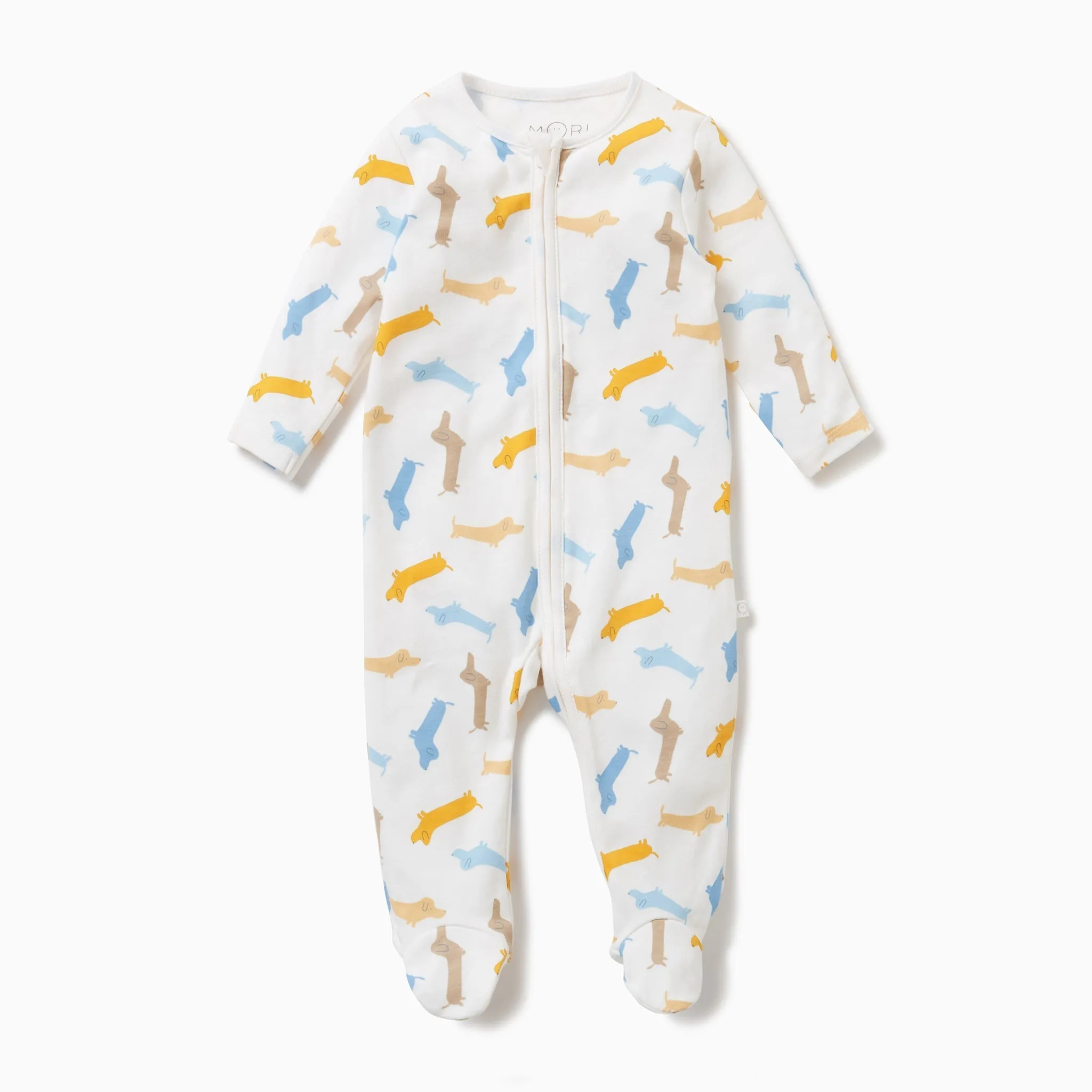 Pup Print Zip-Up Baby Pajamas