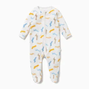 Pup Print Zip-Up Baby Pajamas