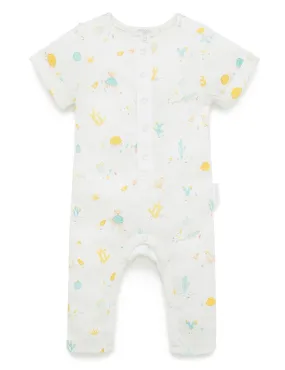 Purebaby Desert Friends Growsuit - Desert Friends Print