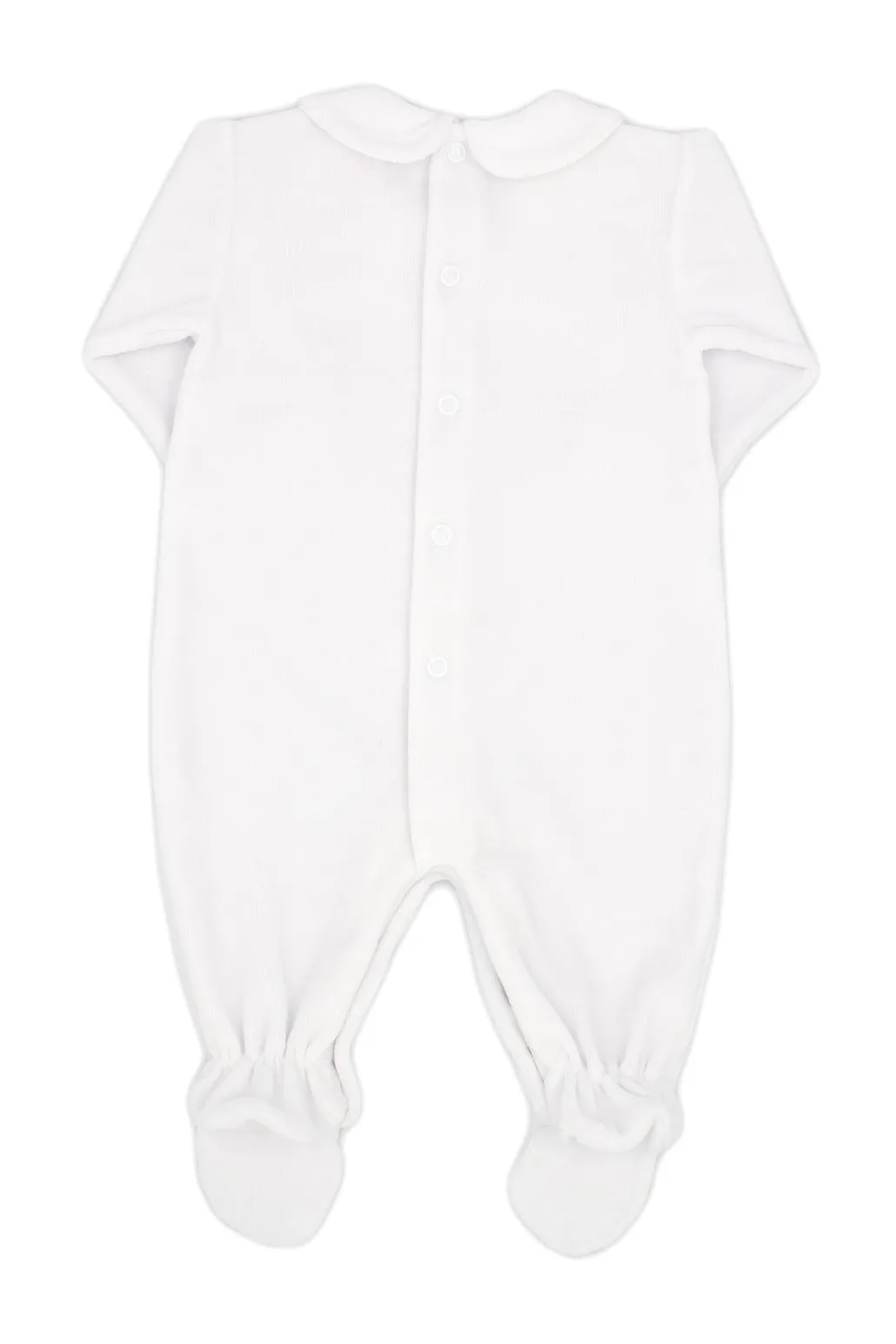 "Amari" White Velour Star Sleepsuit