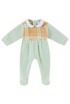 "Artie" Sage Green Brushed Cotton Sleepsuit