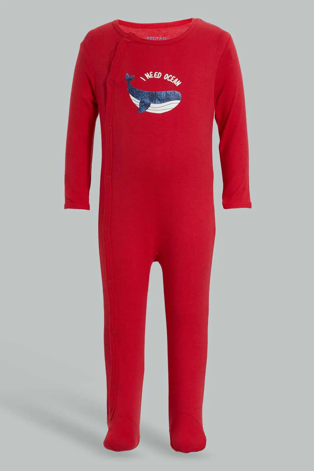 Red And Blue Whale Romper Set (2 Piece)