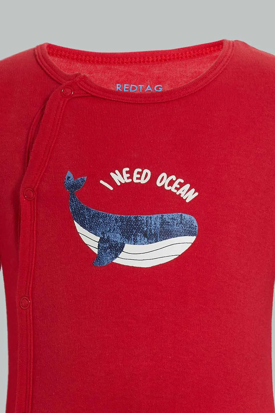 Red And Blue Whale Romper Set (2 Piece)