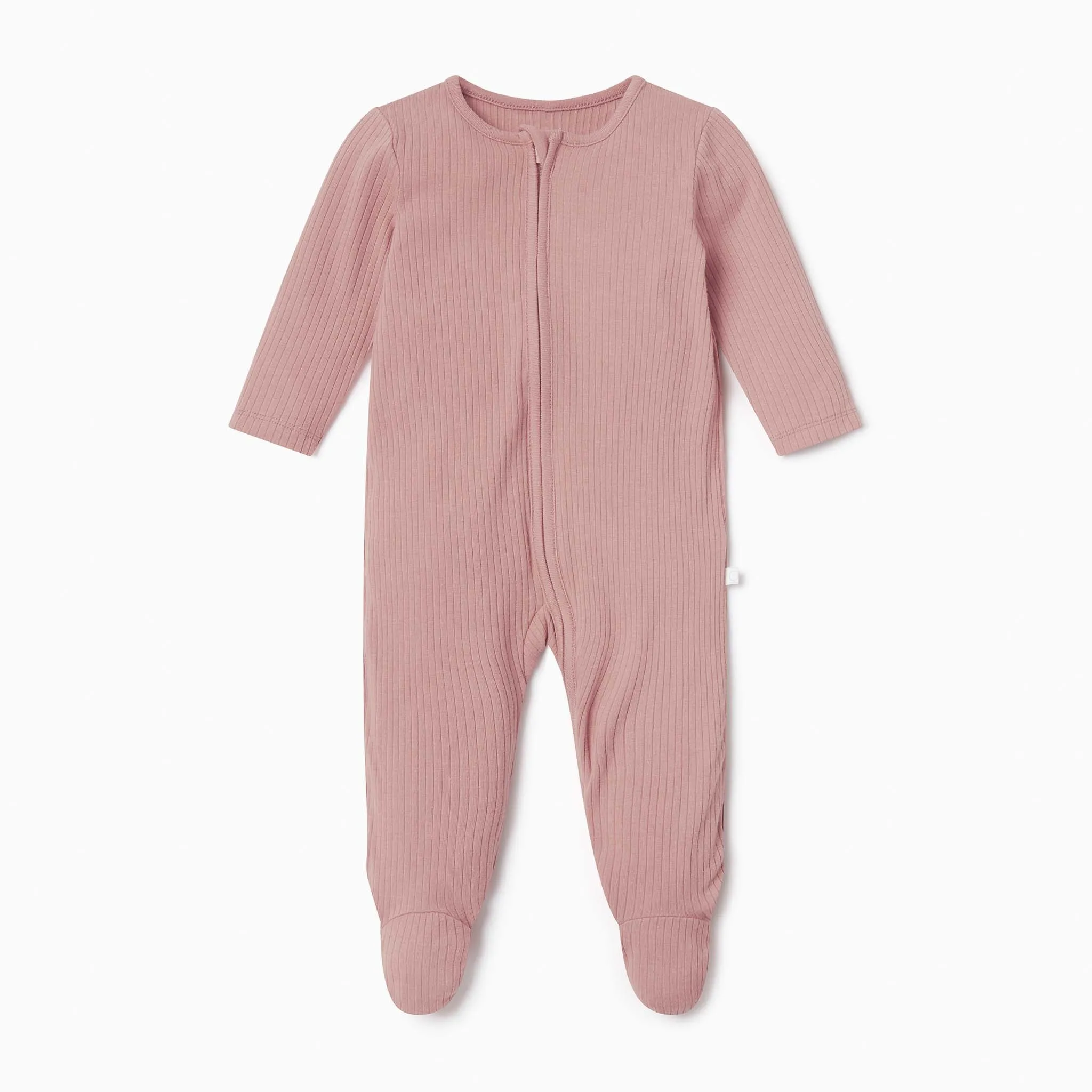 Ribbed Clever Zip Footed Baby Pajamas