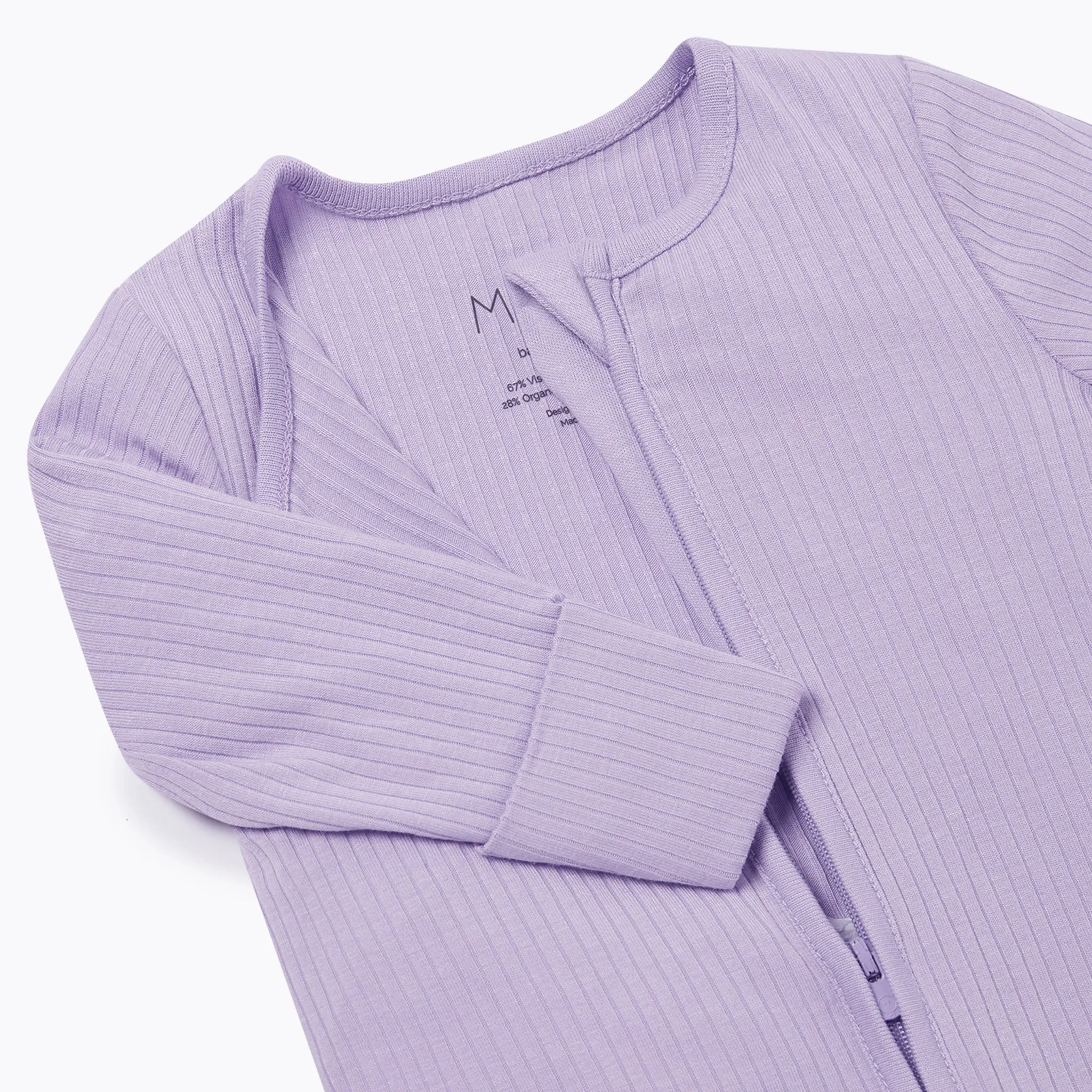 Ribbed Clever Zip Footed Baby Pajamas