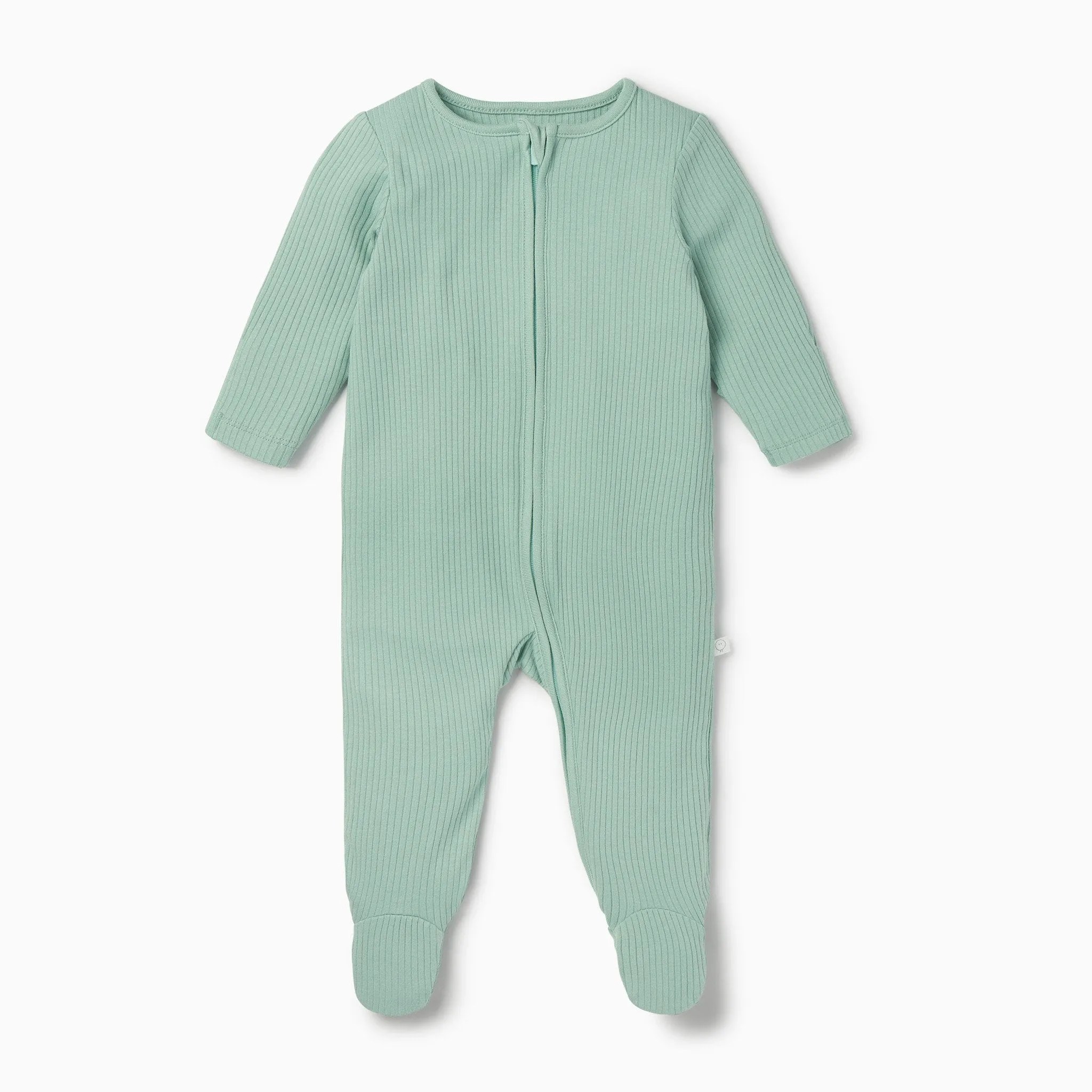 Ribbed Clever Zip Footed Baby Pajamas
