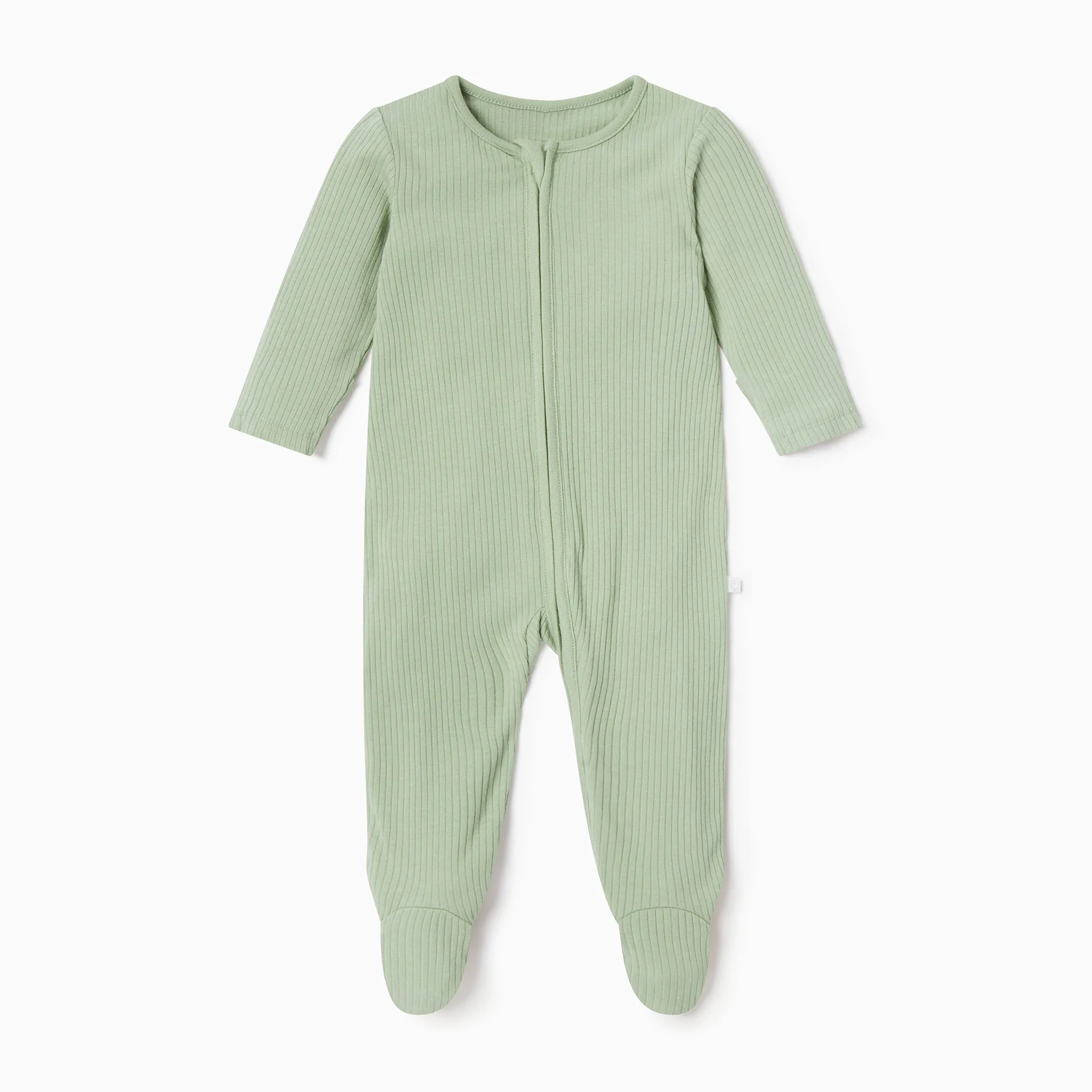 Ribbed Clever Zip Footed Baby Pajamas