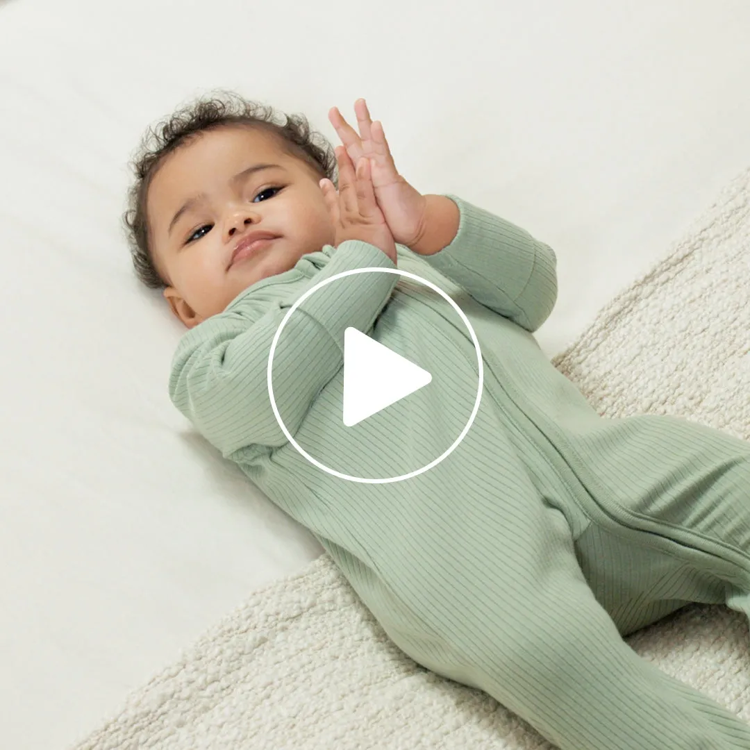 Ribbed Clever Zip Footed Baby Pajamas