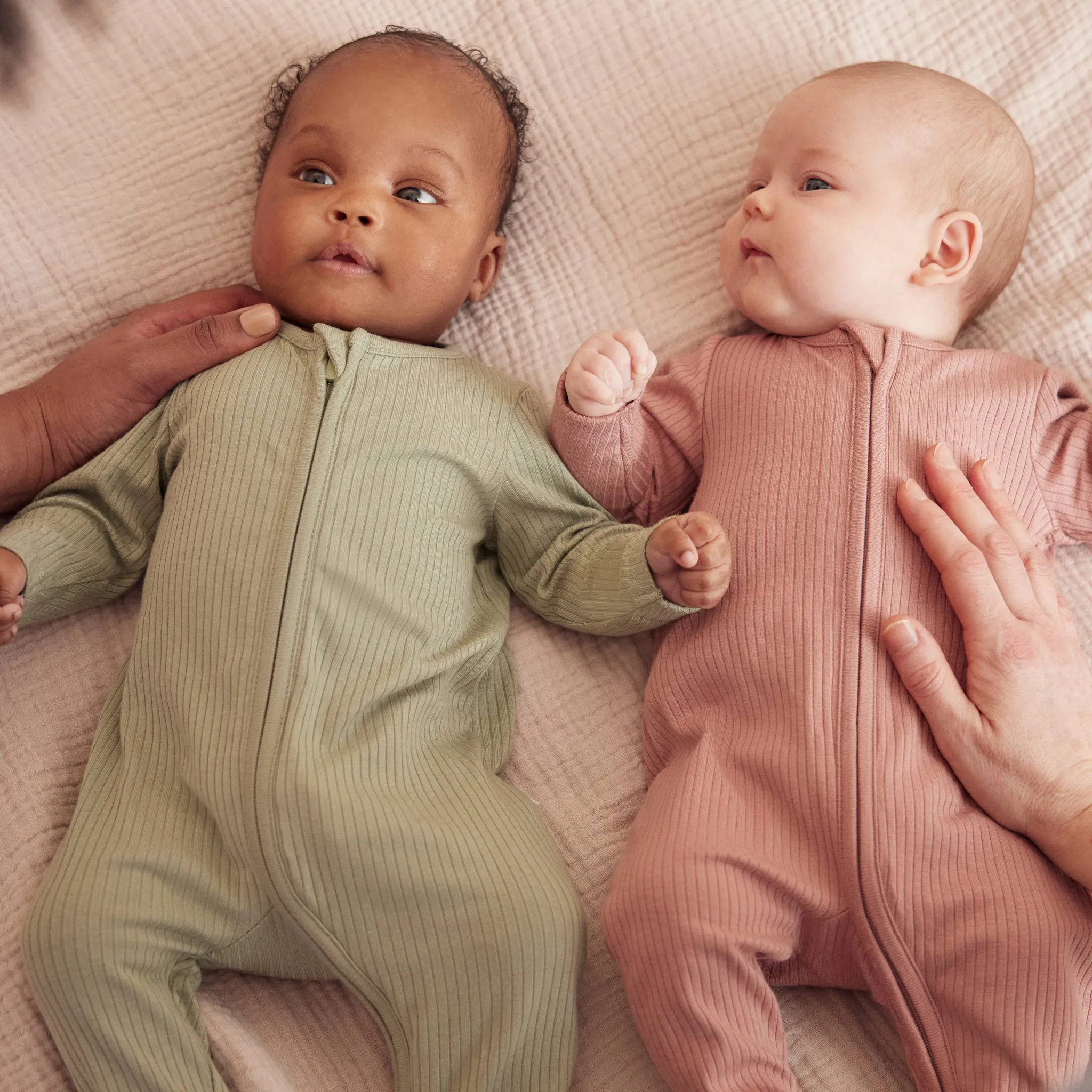 Ribbed Clever Zip Footed Baby Pajamas