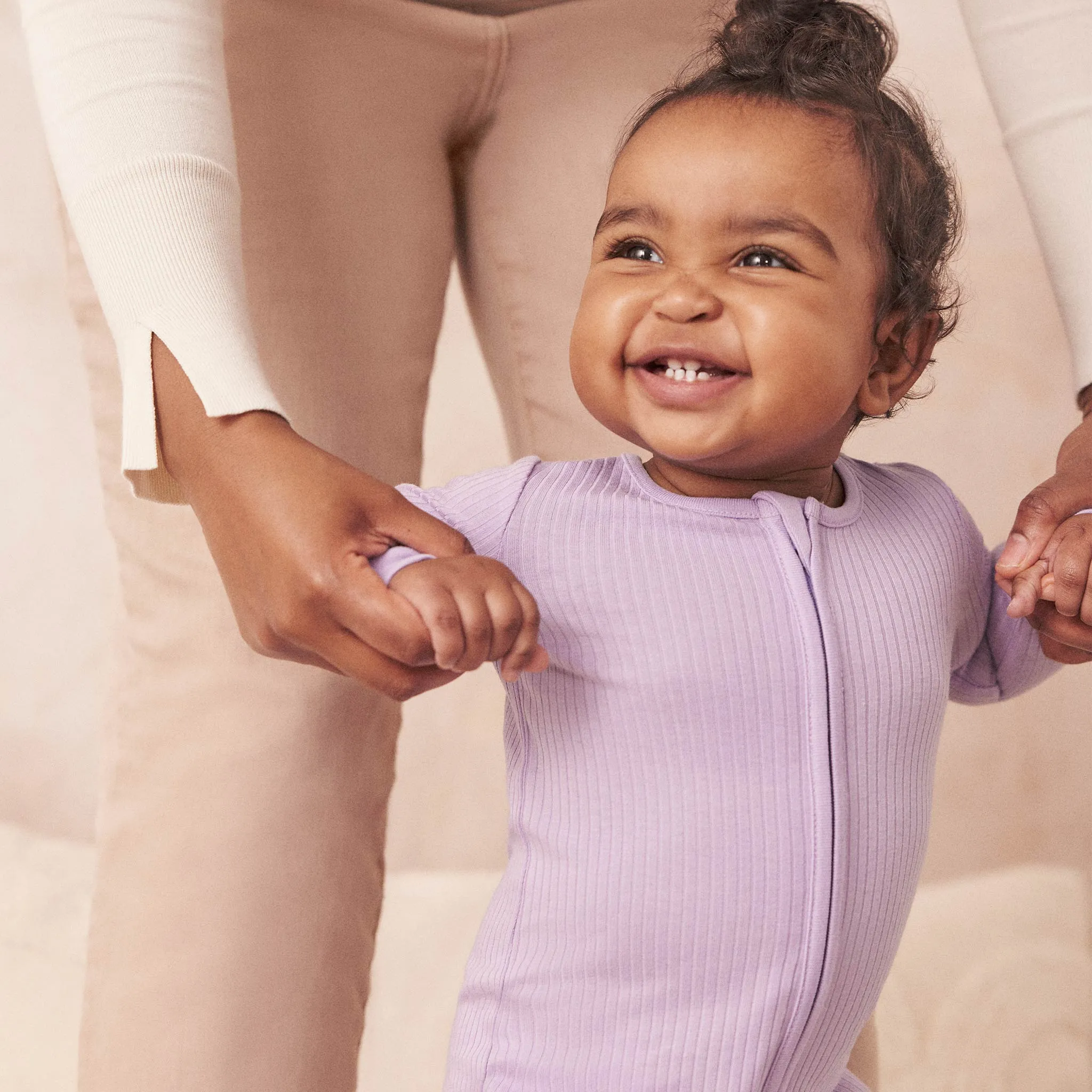 Ribbed Clever Zip Footed Baby Pajamas