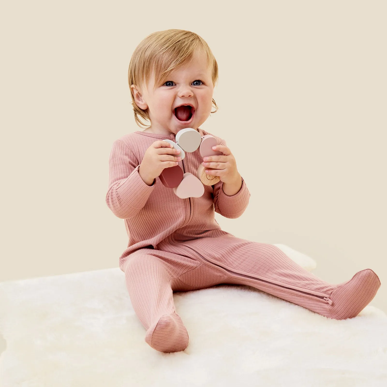 Ribbed Clever Zip Footed Baby Pajamas