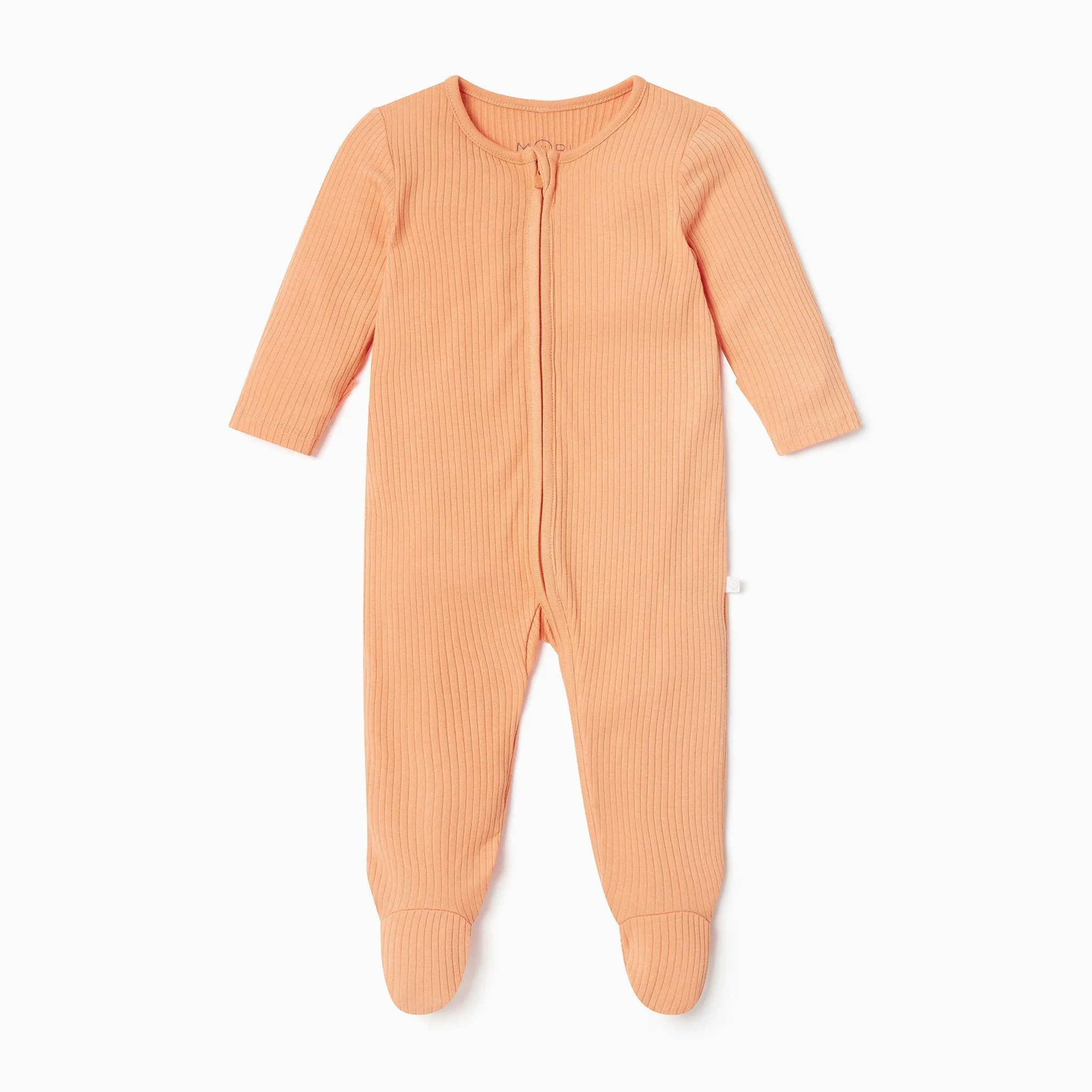 Ribbed Clever Zip Footed Baby Pajamas