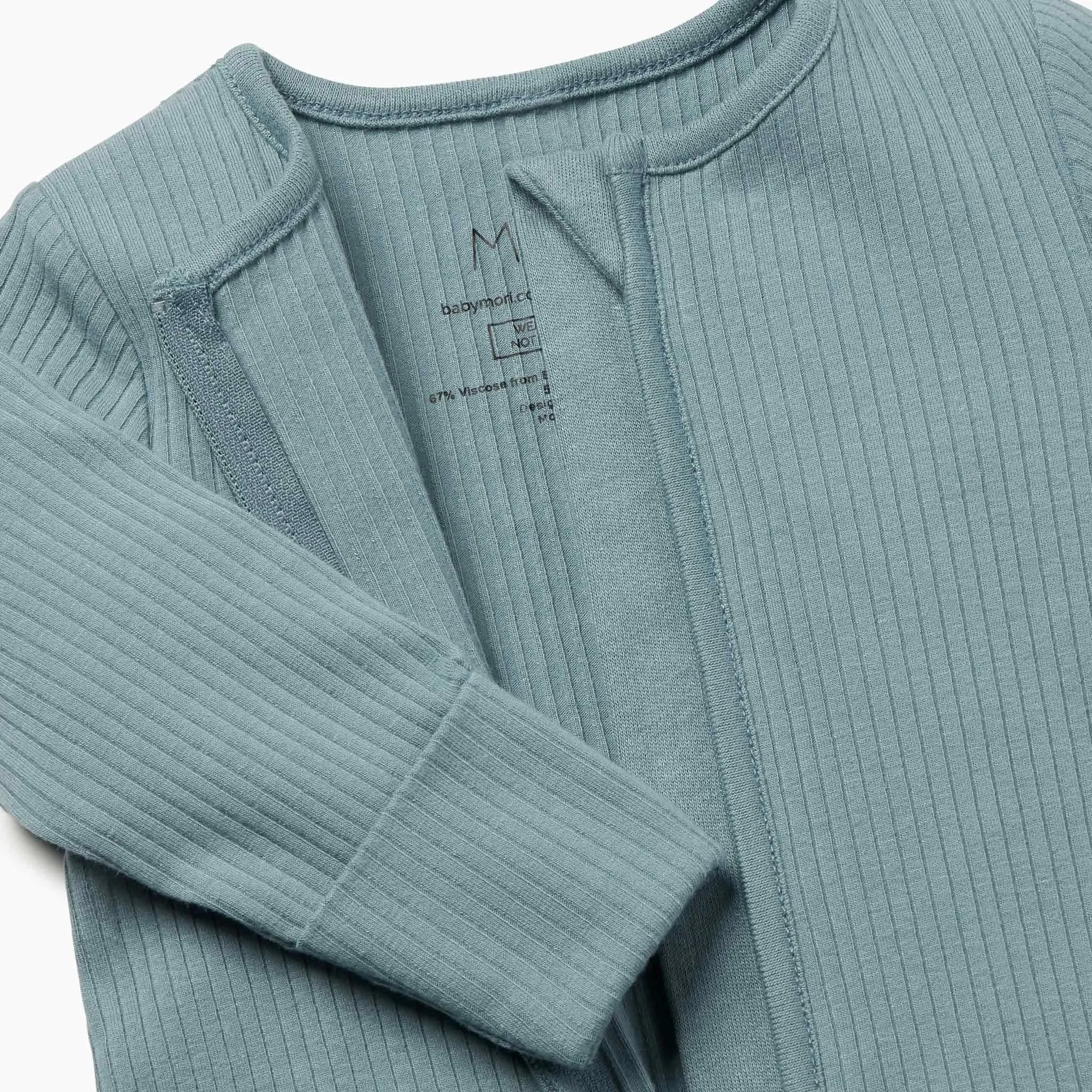 Ribbed Clever Zip Footed Baby Pajamas