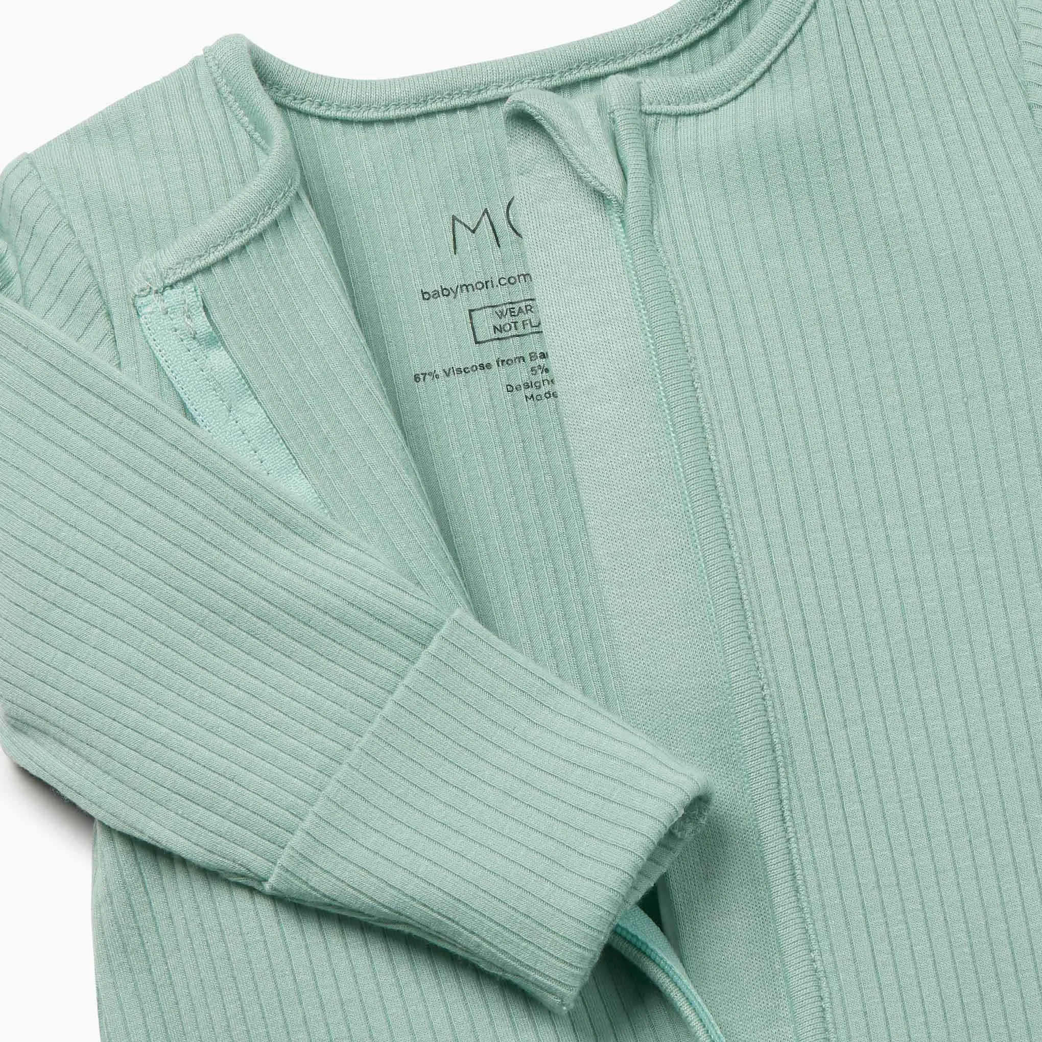 Ribbed Clever Zip Footed Baby Pajamas