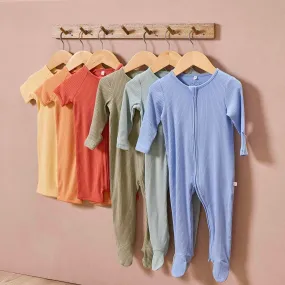 Ribbed Clever Zip Sleepsuit & Summer Sleepsuit 6 Pack