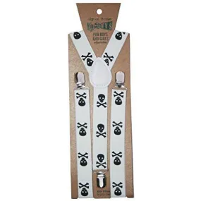 Skulls Stripes Checkered Clip on Kids Suspenders 4 YRS and Up